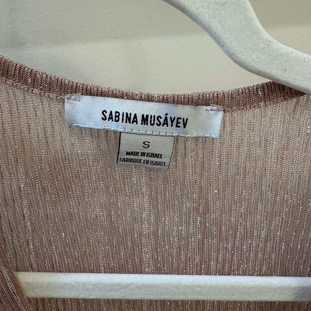 Sabina Musayev Metallic Long Sleeve Dress - Picture 3 of 5
